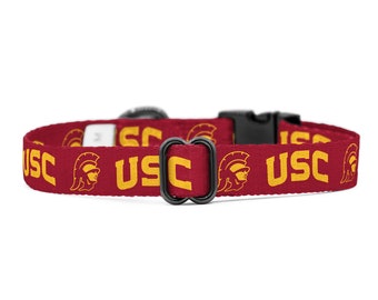 USC Trojans Adjustable Collar for Dogs Cats Officially Licensed Fits  all Pets!