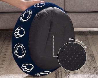 Lit pour animal de compagnie Nittany Lions en peluche avec beignets sous licence officielle Penn State - Parfait pour toutes les tailles