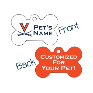 Virginia Cavaliers 2-zijdige Pet Id Dog Tag | Officieel gelicentieerde | Gepersonaliseerd voor uw huisdier