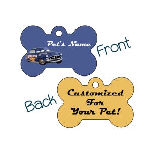 Fabulous Hudson Hornet | Disney Cars | Double Sided Pet Id Dog Tag | Personalized for your Pet