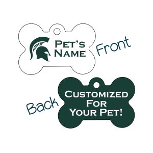 Michigan State Spartans 2-Sided Pet Id Dog Tag | Officially Licensed | Personalized for Your Pet