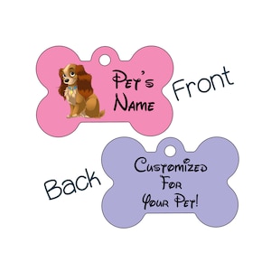 Lady & the Tramp | Disney 2-Sided Pet Id Dog Tag | Personalized for Your Pet