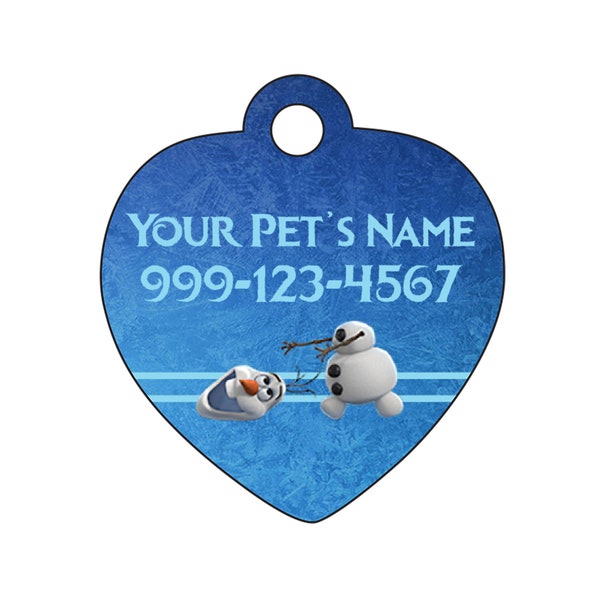 Disney Frozen Olaf Pet Id Tag for Dogs and Cats Personalized w/ Name & Number