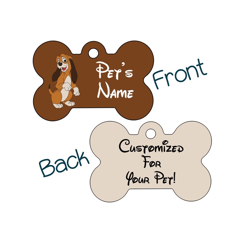 Copper Fox & the Hound Disney 2sided Pet Id Dog Tag Etsy