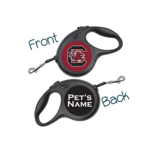 South Carolina Gamecocks Retractable Dog Walking Leash | Officially Licensed | Personalized for Your Pet