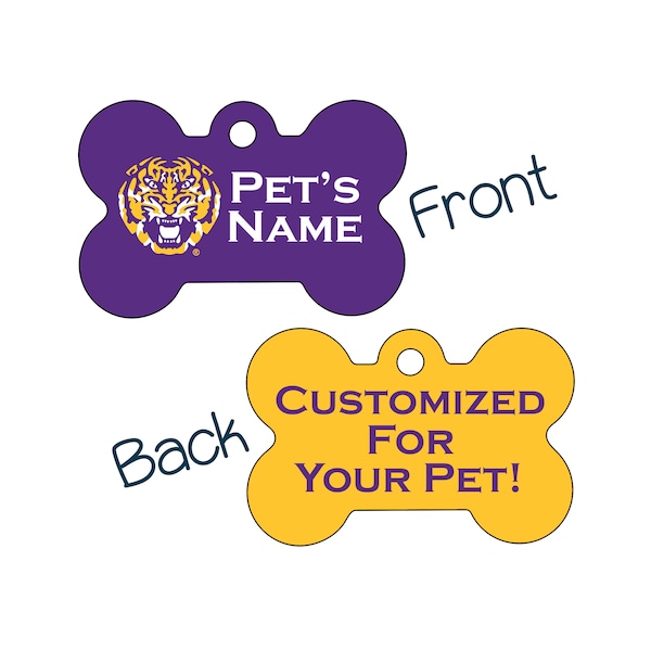 LSU Tigers 2-Sided Pet Id Dog Tag | Officially Licensed | Personalized for Your Pet