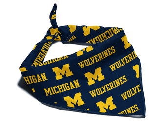 Michigan Wolverines NCAA Bandana for Dogs & Cats | Fits Pets of all Sizes | Officially Licensed | Makes a Great Gift