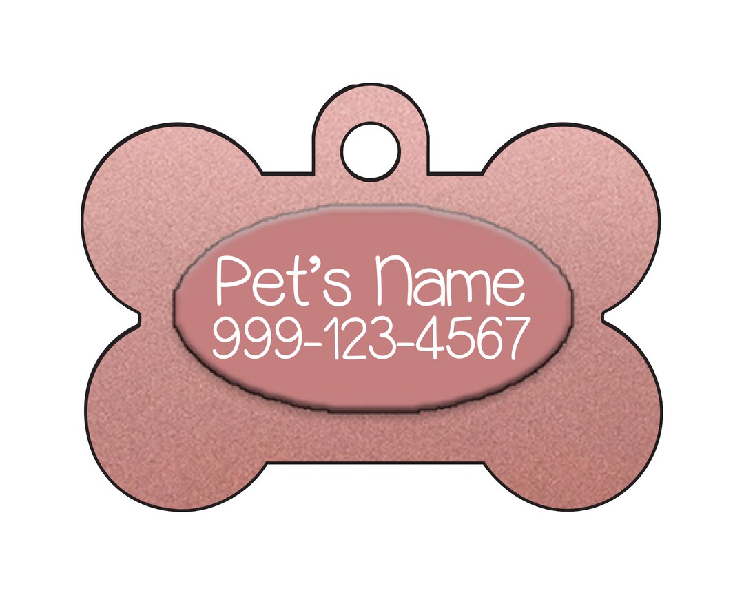 Stylish Cute Rose Gold Pet Id Dog Tag Personalized for Your Pet Etsy