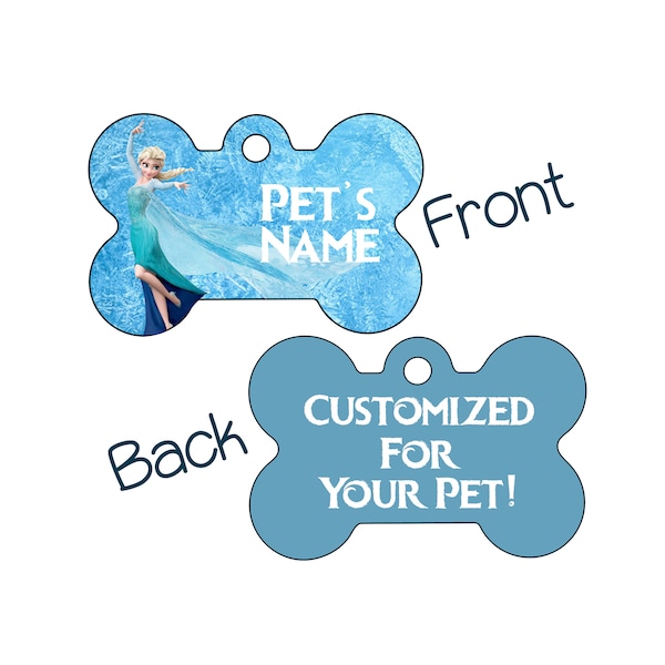 Elsa | Disney 2-Sided Pet Id Dog Tag | Personalized for Your Pet