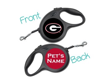 Georgia Bulldogs | Officially Licensed | Retractable Dog Walking Leash Personalized for Your Pet