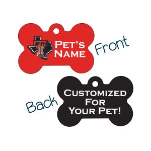 Texas Tech Red Raiders 2-Sided Pet Id Dog Tag | Officially Licensed | Personalized for Your Pet
