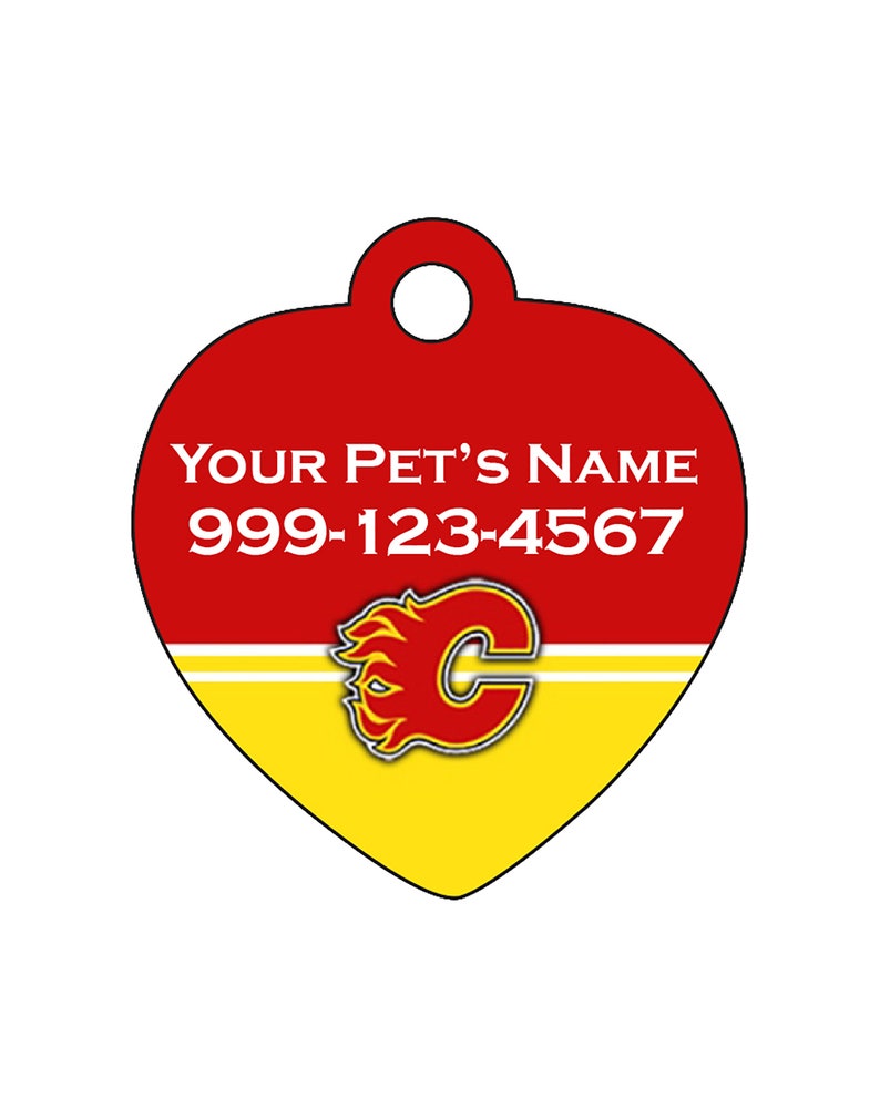 Calgary Flames Pet Id Tag for Dogs & Cats Personalized for Etsy