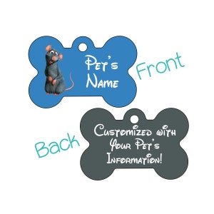 Remy | Disney Ratatouille 2-Sided Pet Id Dog Tag | Personalized For Your Pet