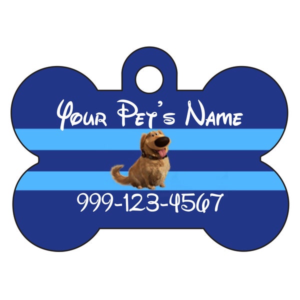 Disney Up Dug Custom Pet Id Dog Tag Personalizado con el Nombre y Número de su Mascota