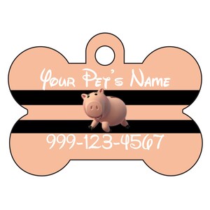 Disney Toy Story Hamm Custom Pet Id Tag Dog Tag Personalized w/ Name & Number
