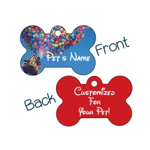 Up Balloons | Disney 2-Sided Pet Id Dog Tag | Personalized for Your Pet