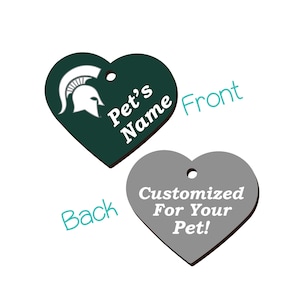 Michigan State Spartans 2-Sided Pet Id Tag for Dogs & Cats | Officially Licensed | Personalized for Your Pet
