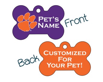 Clemson Tigers 2-Sided Pet Id Dog Tag | Officially Licensed | Personalized for Your Pet