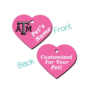 Texas A&M Aggies Pink Pet Id Tag for Dogs and Cats | Officially Licensed | Personalized for Your Pet