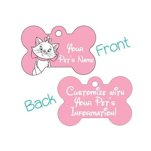 Disney Aristocats Marie Double Sided Pet Id Tag for Dogs & Cats Personalized for Your Pet