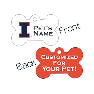 Illinois Fighting Illini 2-Sided Pet Id Dog Tag | Officially Licensed | Personalized for Your Pet