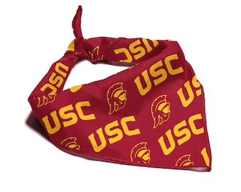 USC Trojans NCAA Bandana for Dogs & Cats | Fits Pets of all Sizes | Officially Licensed | Makes a Great Gift