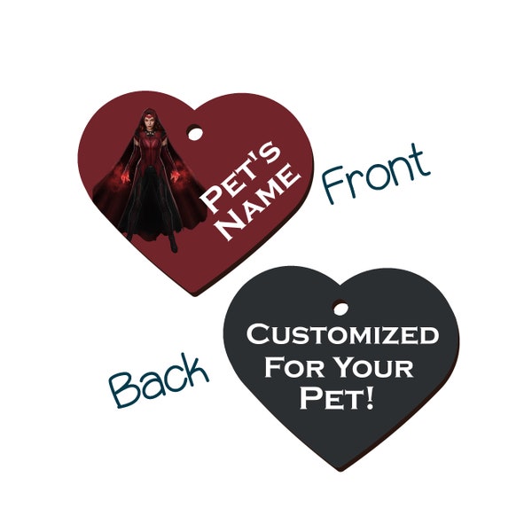 Wanda | Scarlet Witch 2-Sided Pet Id Tag for Dogs & Cats | Personalized for Your Pet