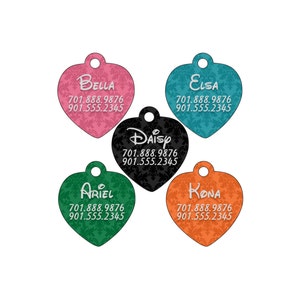 Disney Font Pet Id Tag for Dogs and Cats Personalized w/ Your Pet's Name & Number