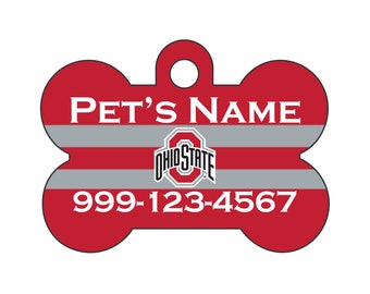 Ohio State/Michigan House Divided Pet Id Dog Tag Personalized w/ Name & Number Ohio State/Michigan House Divided Pet Id Dog Tag Personalized w/ Name & Number