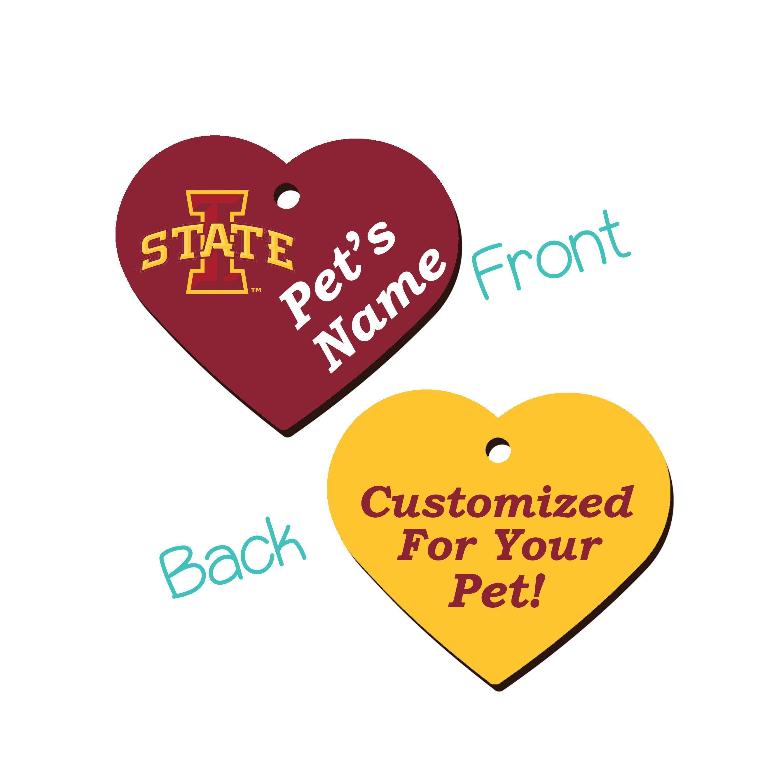 Personalized for Your Pet Officially Licensed Iowa State Cyclones 2-Sided Pet Id Dog Tag 