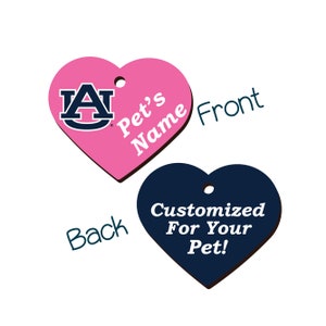 Auburn Tigers 2-Sided Pet Id Tag for Dogs & Cats | Officially Licensed | Personalized for Your Pet