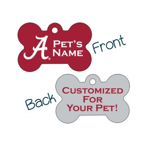 Alabama Crimson Tide 2-Sided Pet Id Dog Tag | Officially Licensed | Personalized for Your Pet