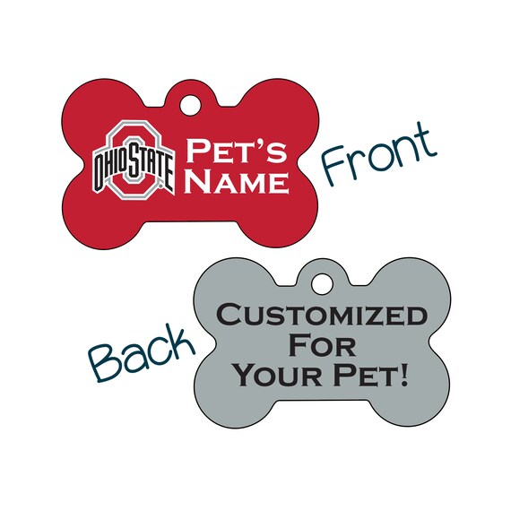 Ohio State/Michigan House Divided Pet Id Dog Tag Personalized w/ Name & Number Ohio State/Michigan House Divided Pet Id Dog Tag Personalized w/ Name & Number
