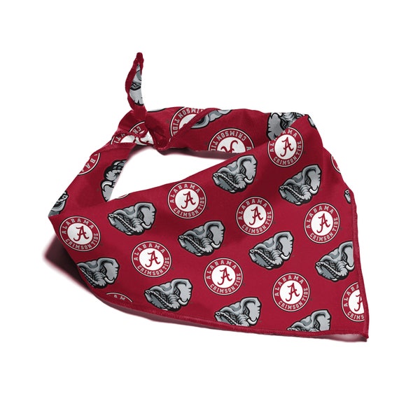Alabama Crimson Tide NCAA Bandana for Dogs & Cats | Officially Licensed | Fits Pets of all Sizes | Makes a Great Gift