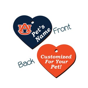 Auburn Tigers 2-Sided Pet Id Tag for Dogs & Cats | Officially Licensed | Personalized for Your Pet