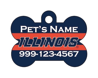 Illinois Fighting Illini Pet Id Dog Tag | Officially Licensed | Personalized for Your Pet