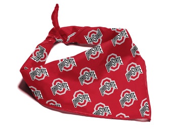 Ohio State Buckeyes NCAA Bandana for Dogs & Cats | Officially Licensed | Fits Pets of all Sizes | Makes a Great Gift