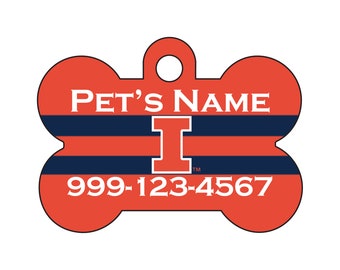 Illinois Fighting Illini Pet Id Dog Tag | Officially Licensed | Personalized for Your Pet