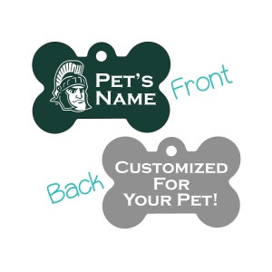 Michigan State Spartans 2-Sided Pet Id Dog Tag | Officially Licensed | Personalized for Your Pet