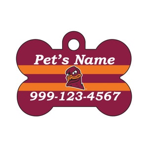 Virginia Tech Hokies Pet Id Dog Tag | Officially Licensed | Personalized for Your Pet