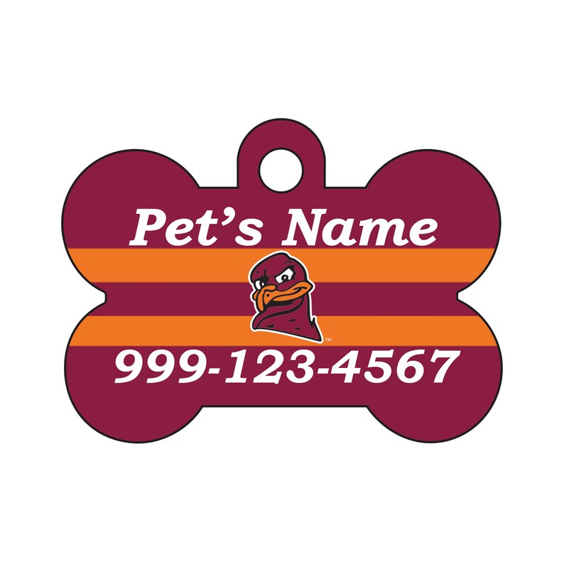 Virginia Tech Hokies Pet Id Dog Tag | Officially Licensed | Pers Virginia Tech Hokies Pet Id Dog Tag | Officially Licensed | Pers