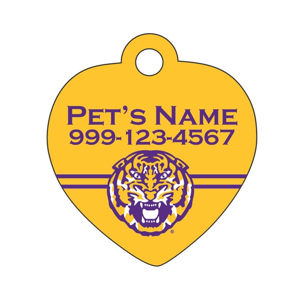 LSU Tigers Pet Id Tag for Dogs & Cats | Officially Licensed | Personalized for Your Pet
