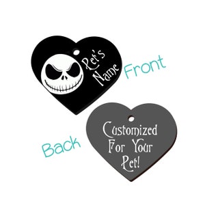 Jack Skellington | 2-zijdige pet id-tag voor honden en katten | Gepersonaliseerd voor uw huisdier