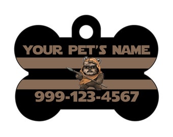 Disney Star Wars Ewok Pet Id Dog Tag Personalized w/ Name & Number