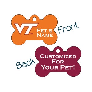 Virginia Tech Hokies 2-Sided Pet Id Dog Tag | Officially Licensed | Personalized for Your Pet