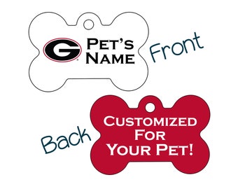 Georgia Bulldogs Double Sided Pet Id Dog Tag | Officially Licensed | Personalized for Your Pet