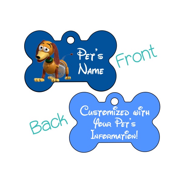 Slinky Dog / Disney Toy Story / Double Sided Pet Id Dog Tag personalizzato per il tuo animale domestico