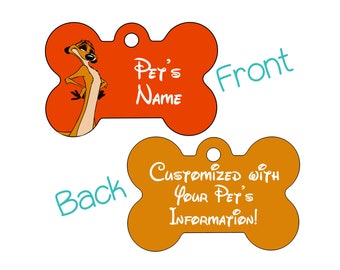 Timon | Disney Lion King | Double Sided Pet Id Dog Tag Personalized for your Pet