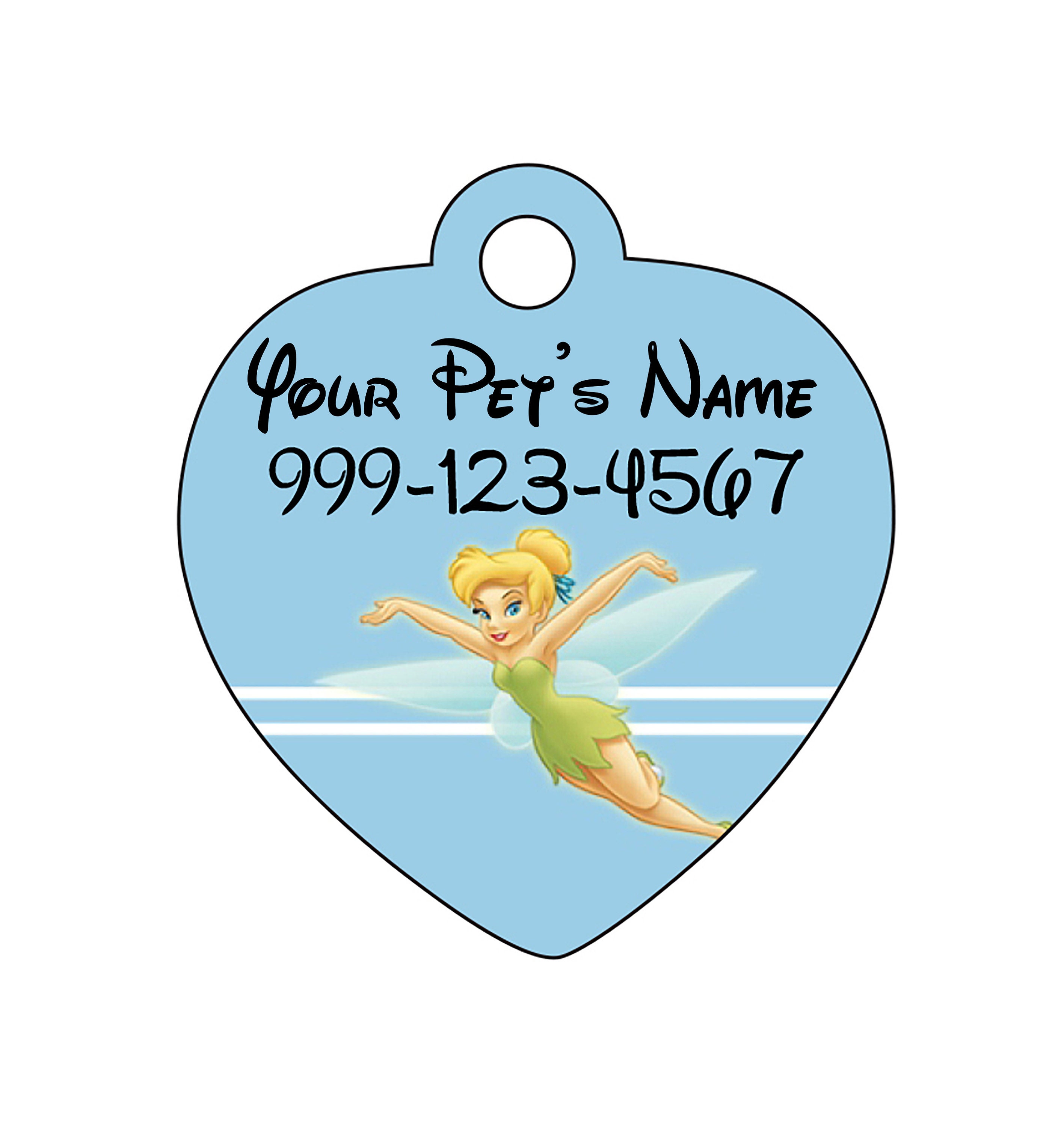Disney Tinkerbell Pet Id Tag for Dogs and Cats Personalized W/ Etsy