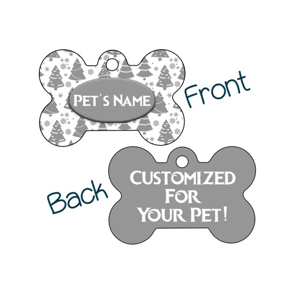 Christmas Tree 2-Sided Pet Id Dog Tag Personalized for Your Pet
